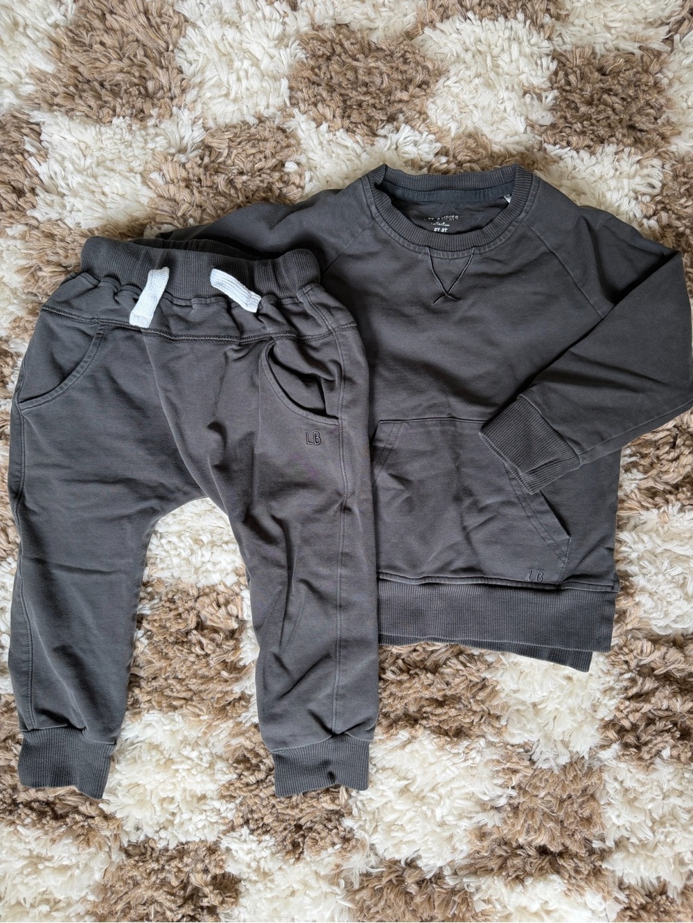 Little Bipsy Charcoal Gray Sweatshirt & Joggers Set